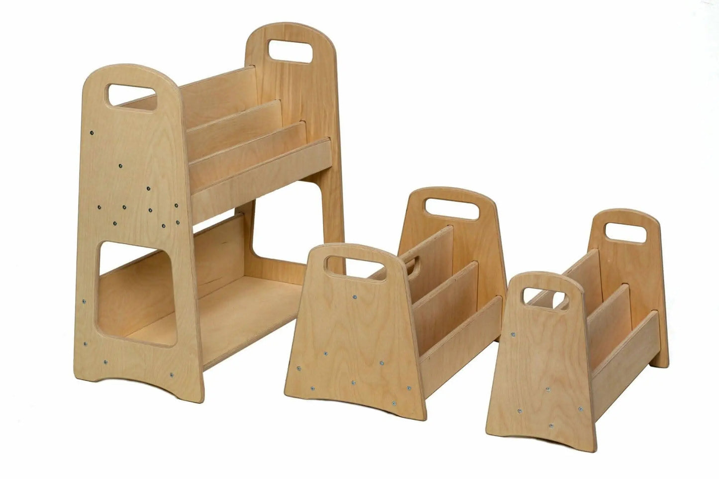 Kidodido Wooden Kids Bookshelf Small Medium Large Size Kid Friendly - Furniture > Shelving > Bookcases & Standing Shelves Montessori Bookshelves