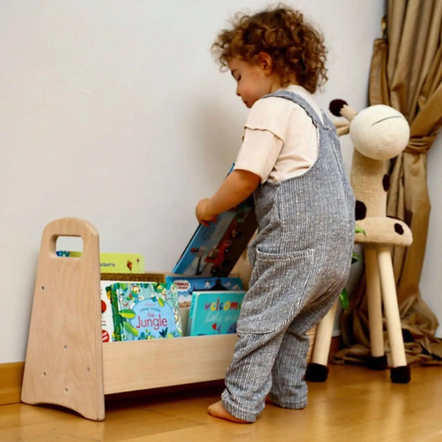 Kidodido Wooden Kids Bookshelf Small Medium Large Size Kid Friendly - Furniture > Shelving > Bookcases & Standing Shelves Montessori Bookshelves