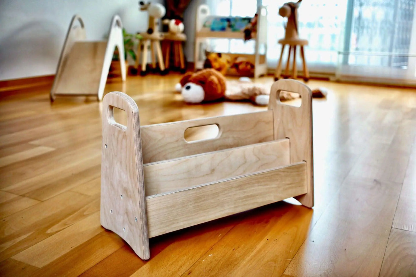 Kidodido Wooden Kids Bookshelf Small Medium Large Size Kid Friendly - Furniture > Shelving > Bookcases & Standing Shelves Montessori Bookshelves