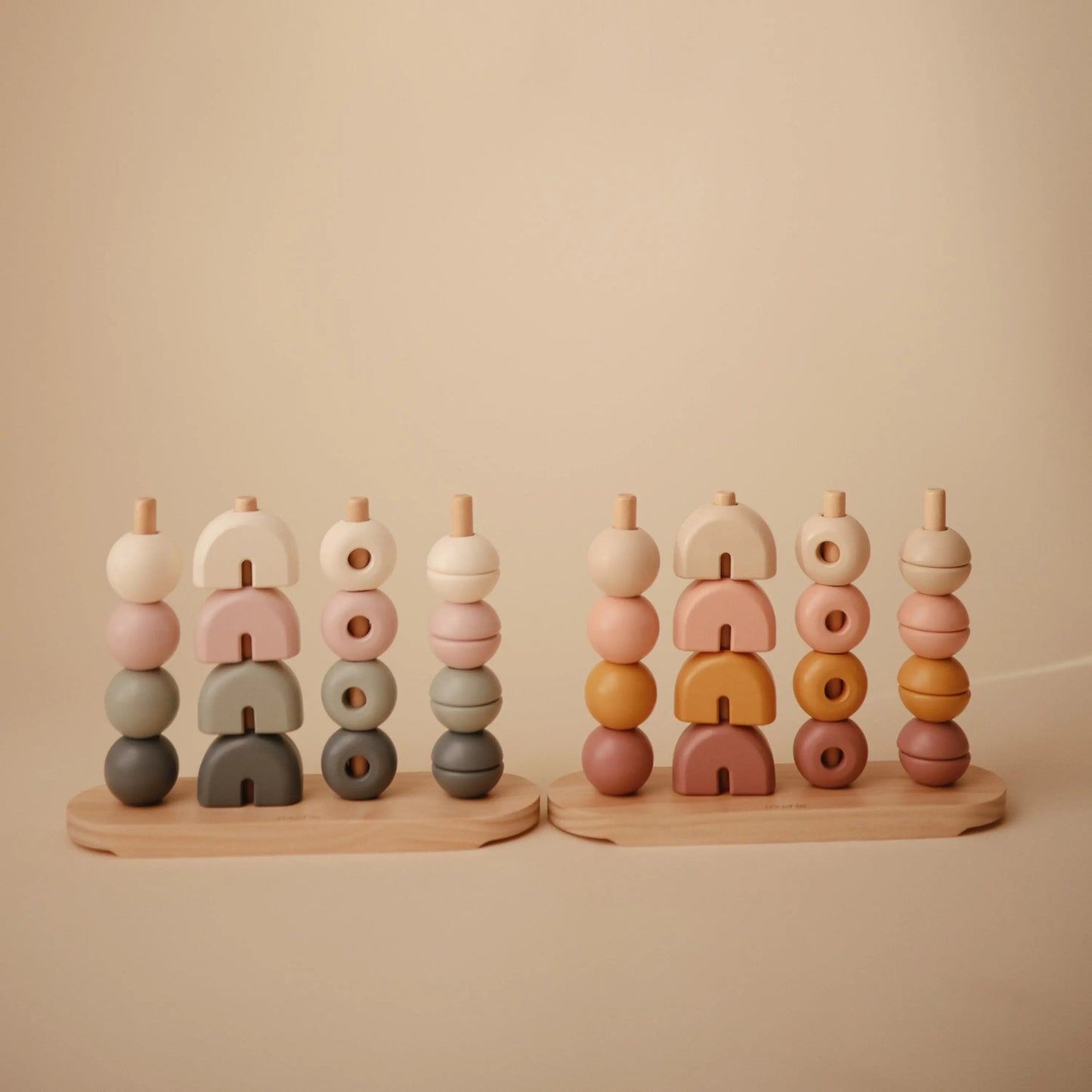 Wooden Multi Shape Stacker Educational Toy for Kids with 20 Shapes and Non Toxic Paint Mushie Everetts Place: Online Boutique