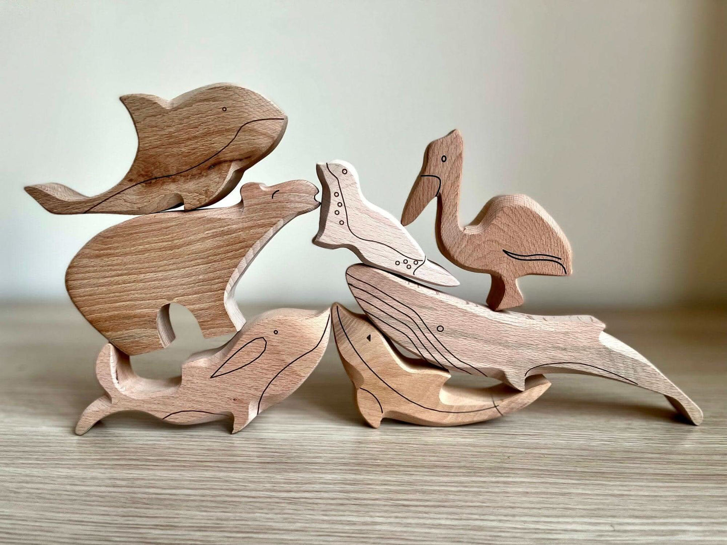 Wooden Ocean Animals Set Montessori Educational Toy Kidodido Everetts Place: Online Boutique