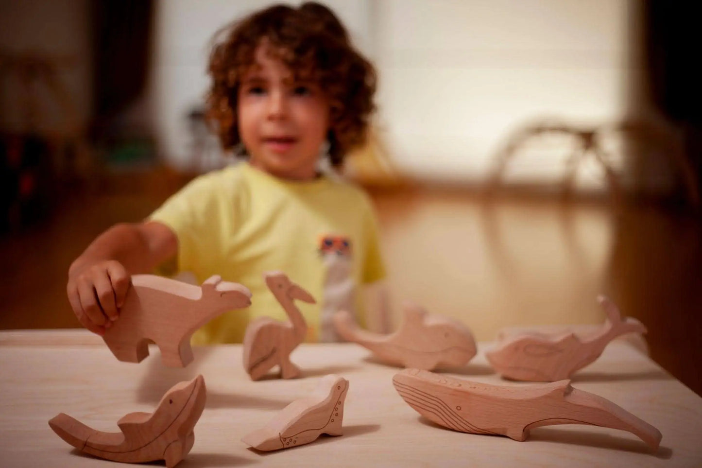Wooden Ocean Animals Set Montessori Educational Toy Kidodido Everetts Place: Online Boutique