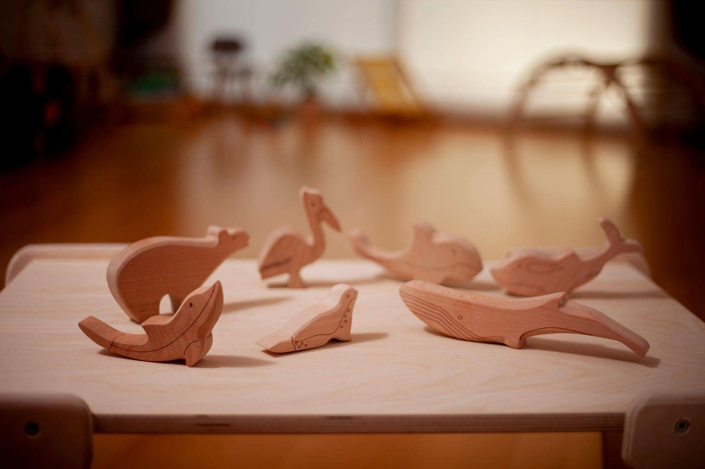 Wooden Ocean Animals Set Montessori Educational Toy Kidodido Everetts Place: Online Boutique