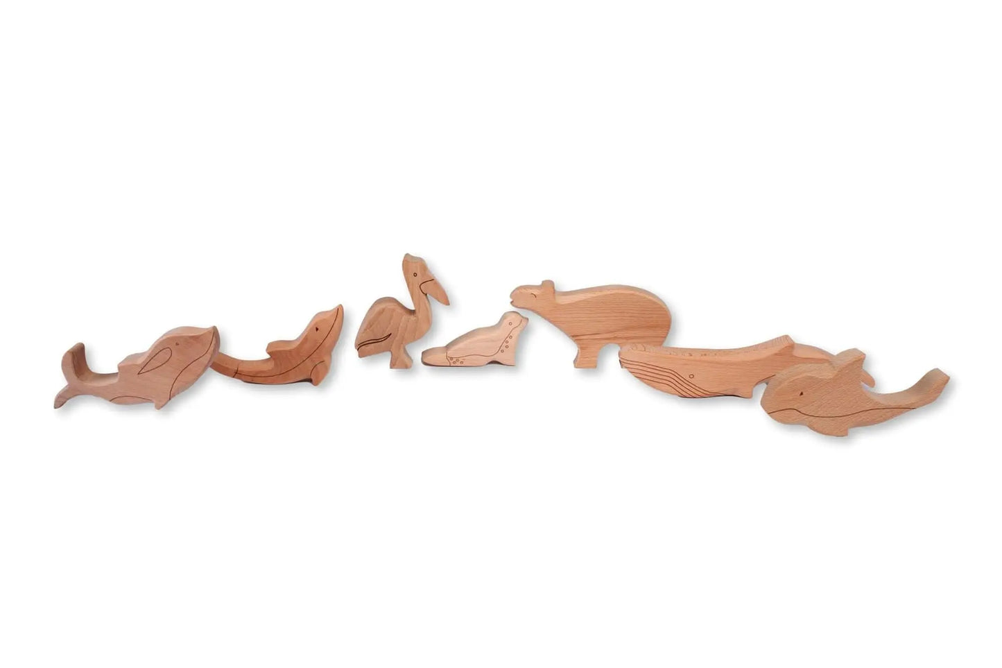 Wooden Ocean Animals Set Montessori Educational Toy Kidodido Everetts Place: Online Boutique