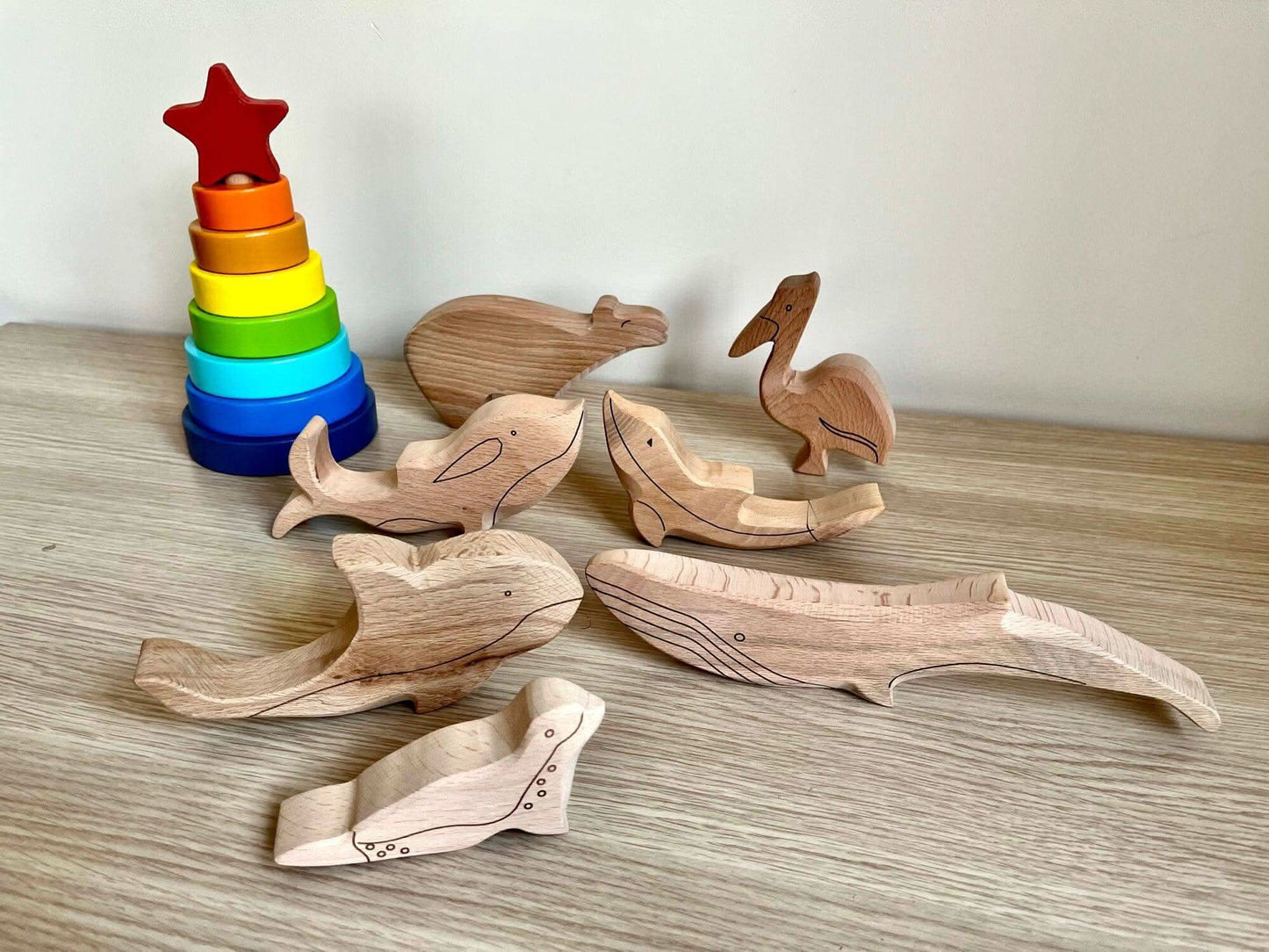 Wooden Ocean Animals Set Montessori Educational Toy Kidodido Everetts Place: Online Boutique
