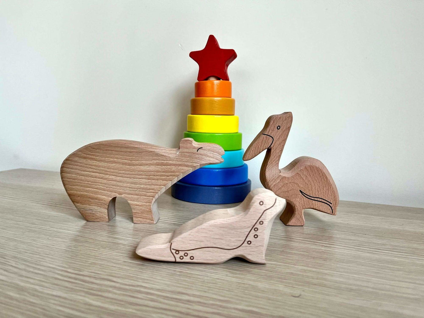 Wooden Ocean Animals Set Montessori Educational Toy Kidodido Everetts Place: Online Boutique