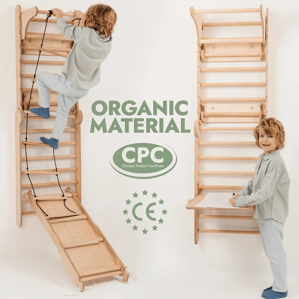 Wooden Swedish Wall Climbing Ladder for Children with Swing Set Slide Board and Art Add-On Goodevas Everetts Place: Online Boutique