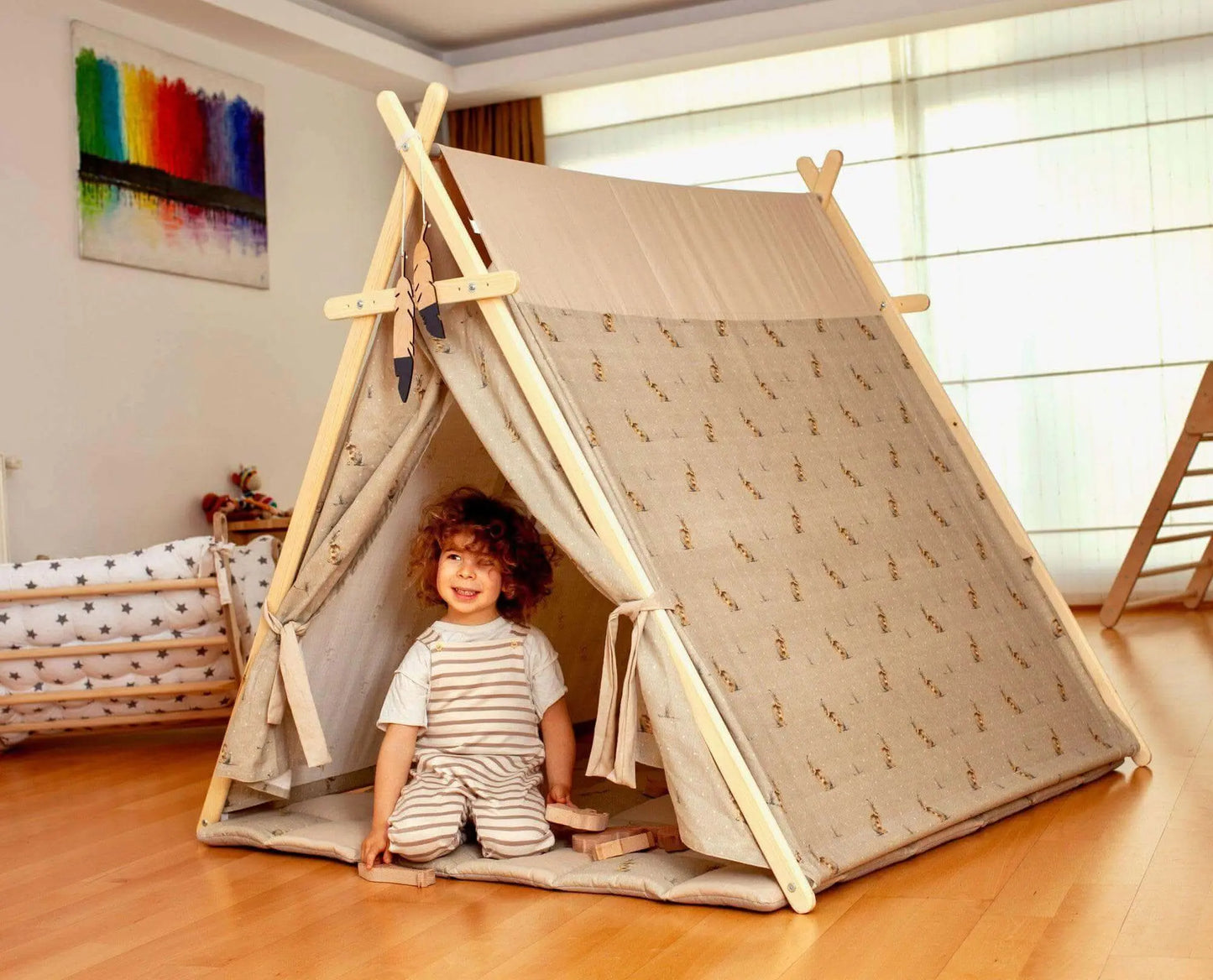 XL Play Tent and Play Mat Set With Star Lights for Kids Kidodido Everetts Place: Online Boutique 299.25
