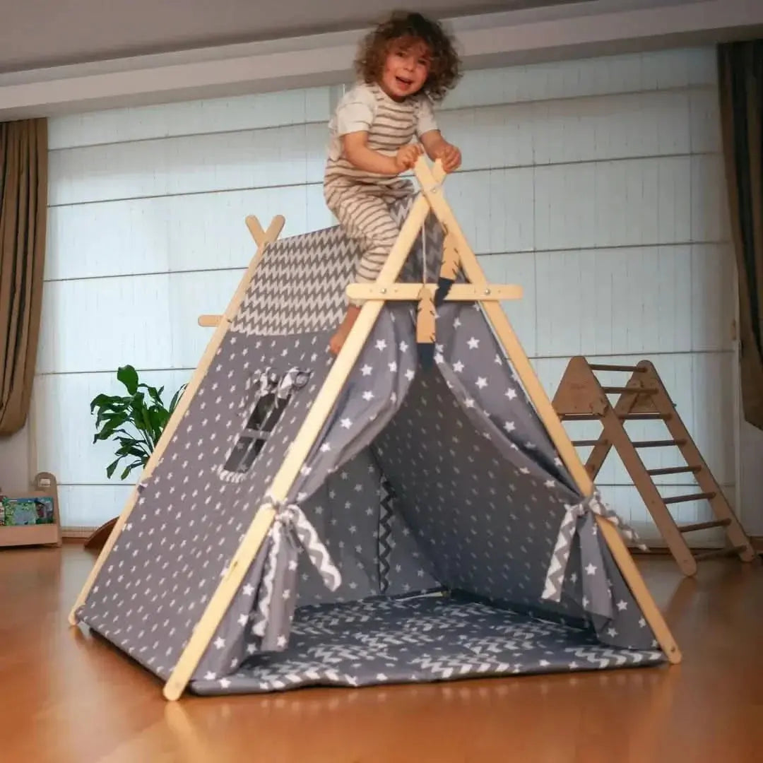 XL Play Tent and Play Mat Set With Star Lights for Kids Kidodido Everetts Place: Online Boutique 299.25