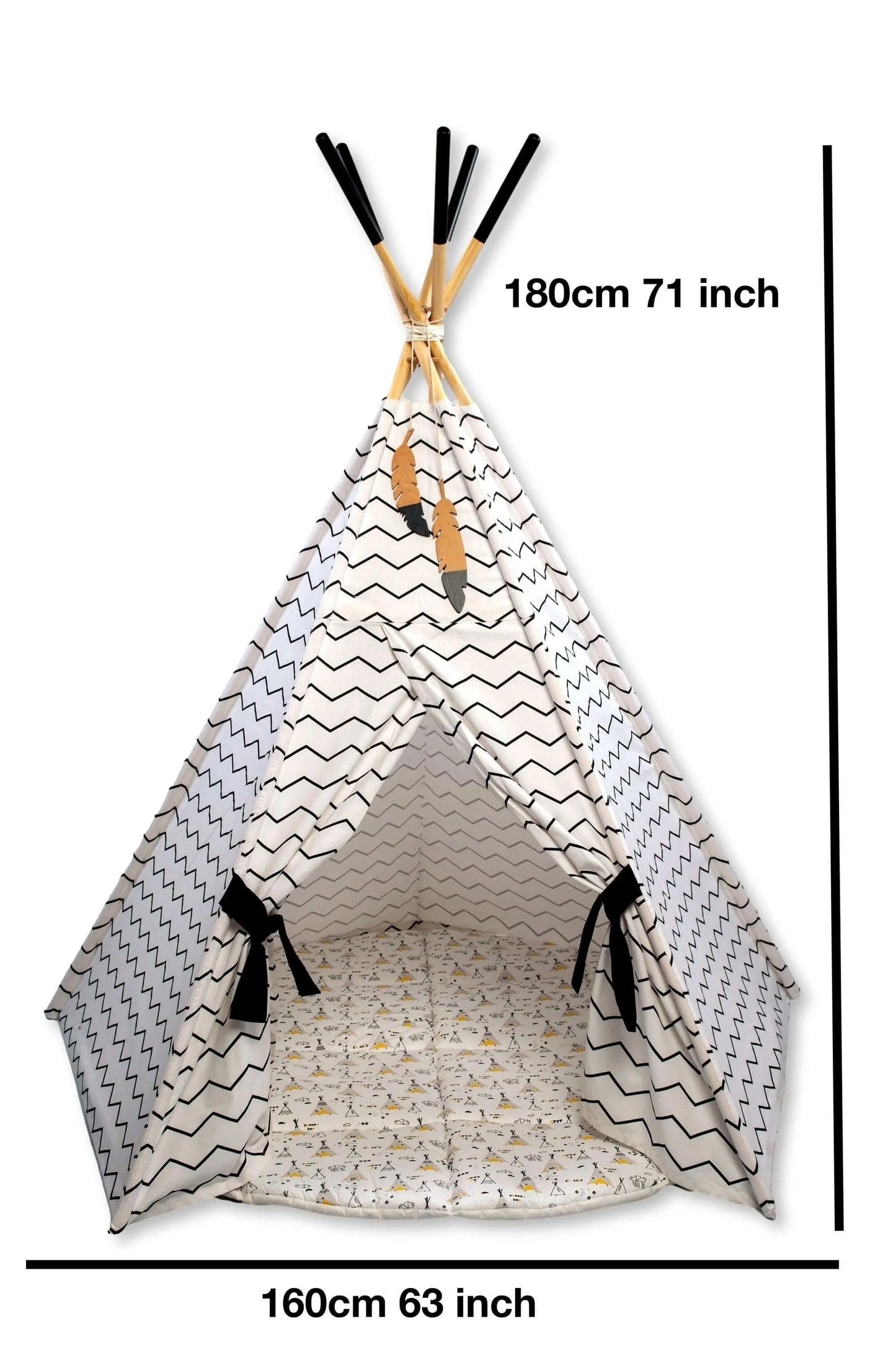 Kidodido XL Teepee Tent and Play Mat Set for Kids Linen Cotton - Toys & Games > Outdoor Play Equipment > Play Tents & Tunnels Play Tents and Play Mats