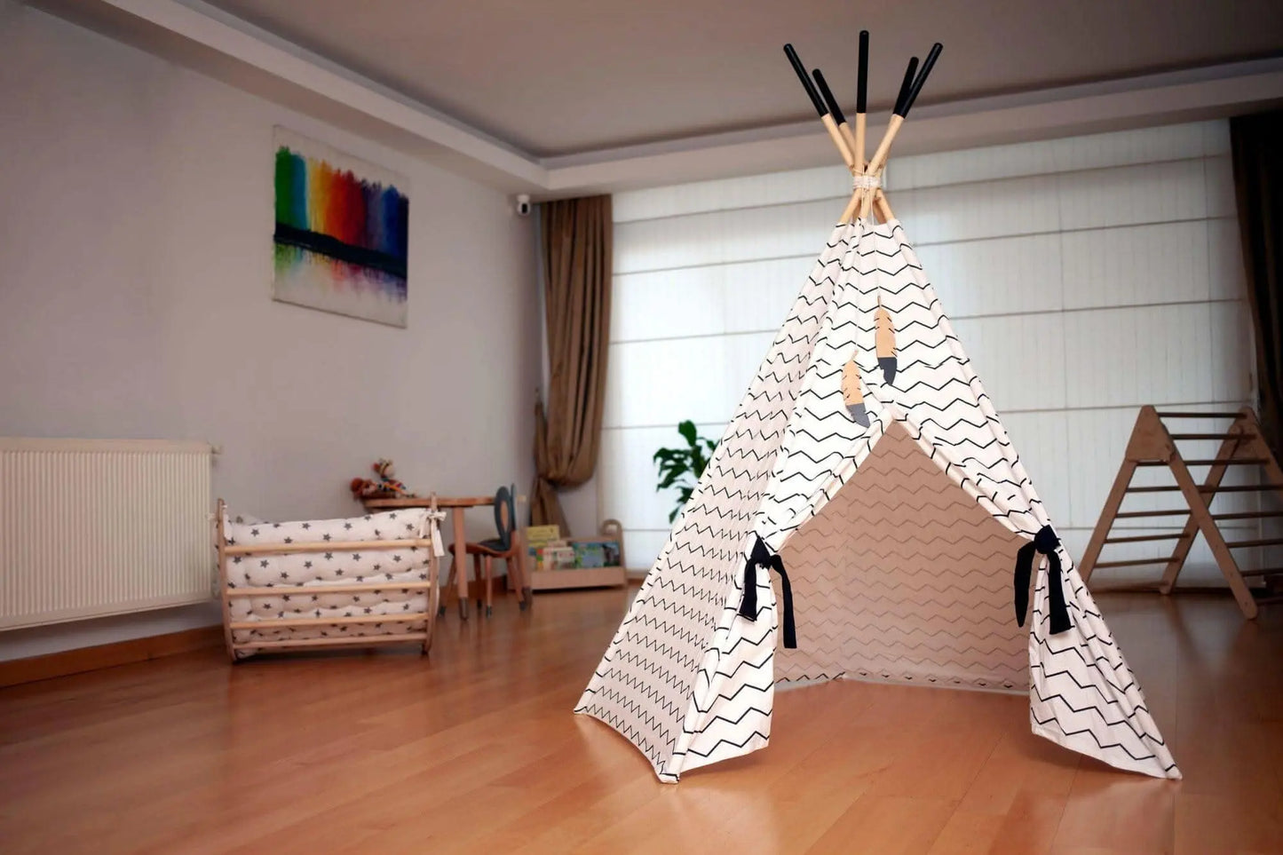 Kidodido XL Teepee Tent and Play Mat Set for Kids Linen Cotton - Toys & Games > Outdoor Play Equipment > Play Tents & Tunnels Play Tents and Play Mats