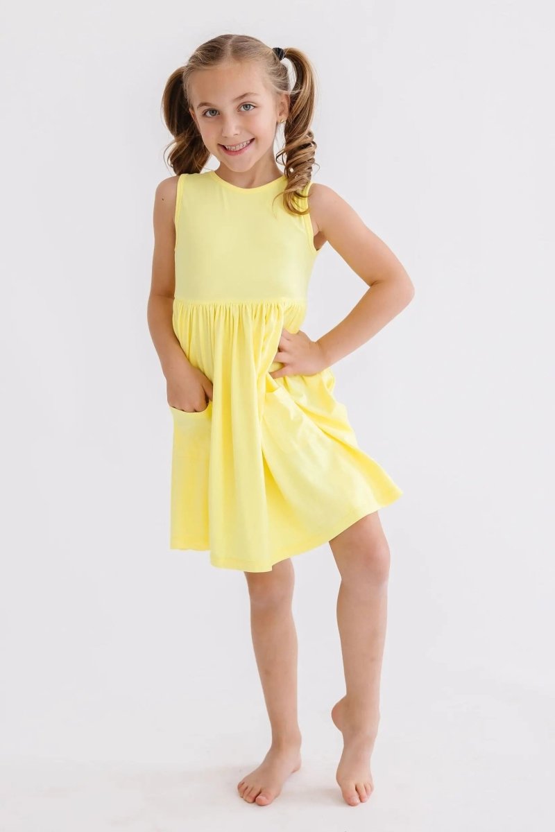 Mila & Rose ® Yellow Tank Pocket Twirl Dress For Toddler Mila Rose - Everetts Place Boutique -