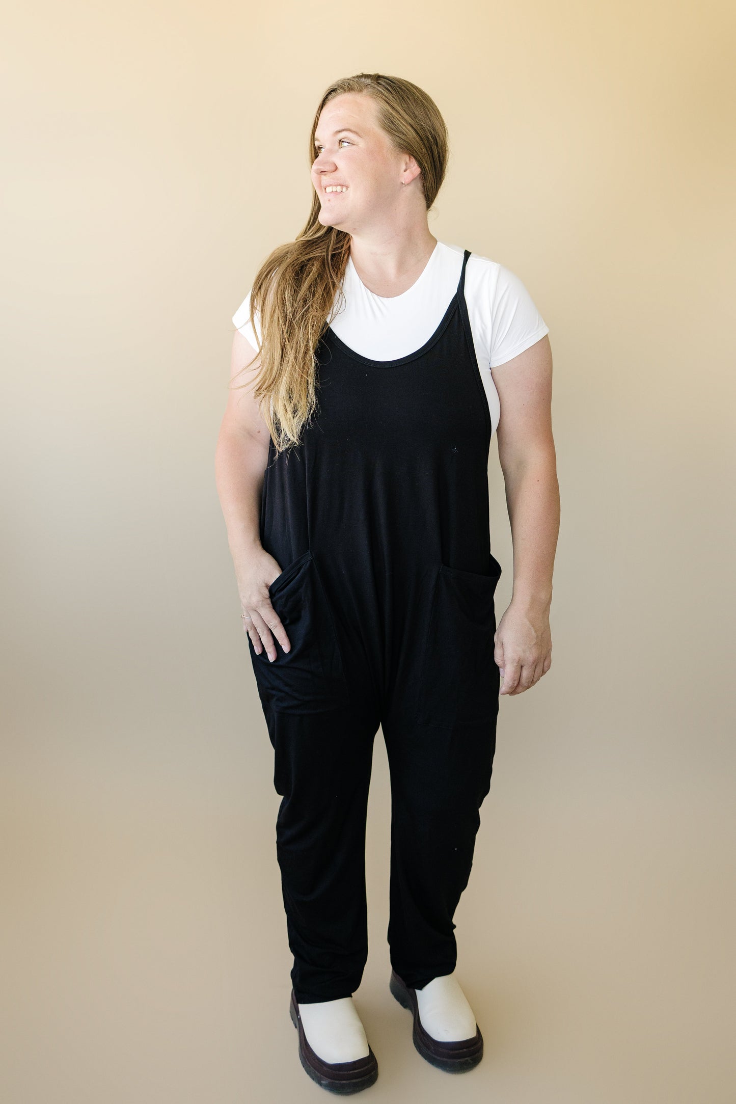 Women's Bamboo Tank Romper Oversized Fit 260GSM Soft Little Joy Co. Everetts Place: Online Boutique