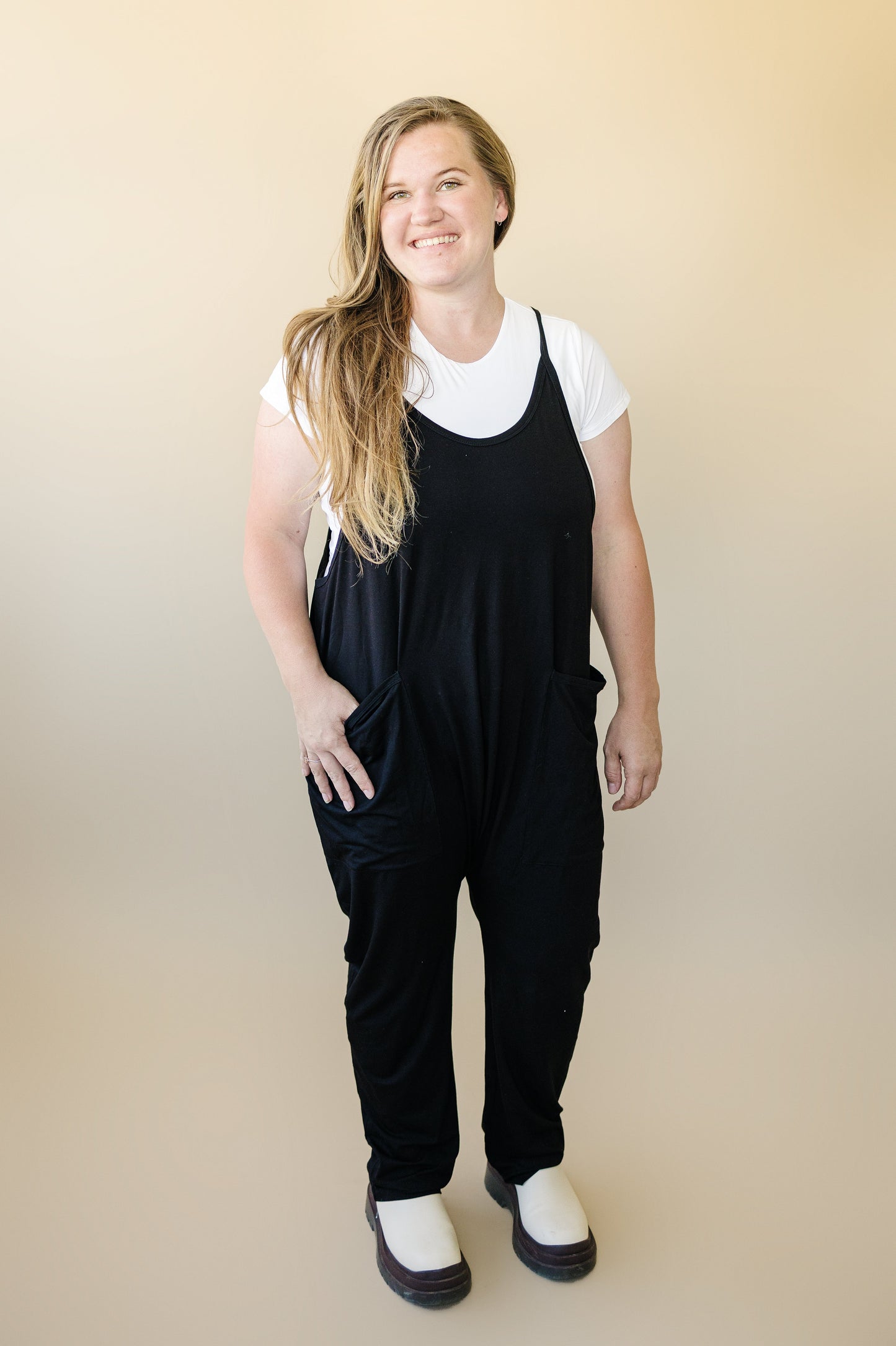 Women's Bamboo Tank Romper Oversized Fit 260GSM Soft Little Joy Co. Everetts Place: Online Boutique