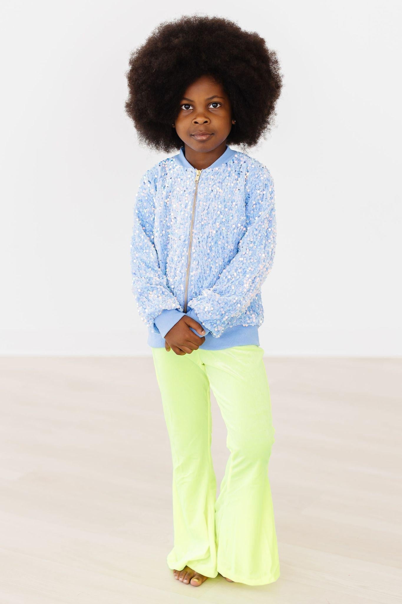 Mila & Rose ® Neon Yellow Velvet Bells for Girls Mila and Rose Kids - Apparel & Accessories > Clothing > Pants Velvet Bells