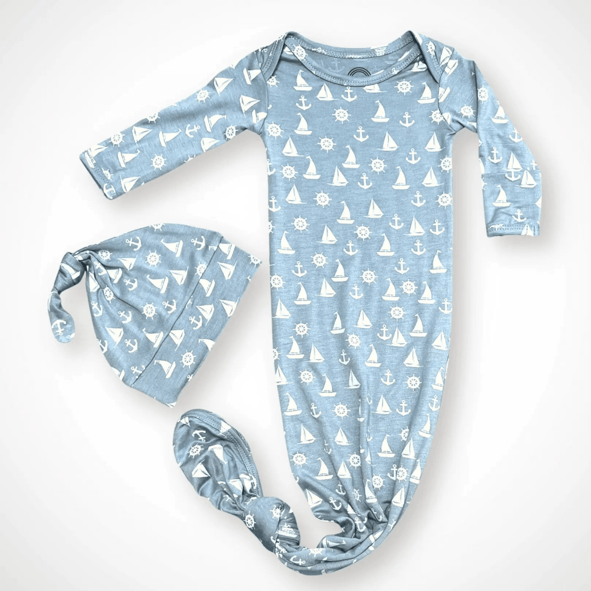 Kolorful Anchors Away Newborn Bamboo Gown Soft Comfortable Gender Neutral Gift Set - Everetts Place Boutique -