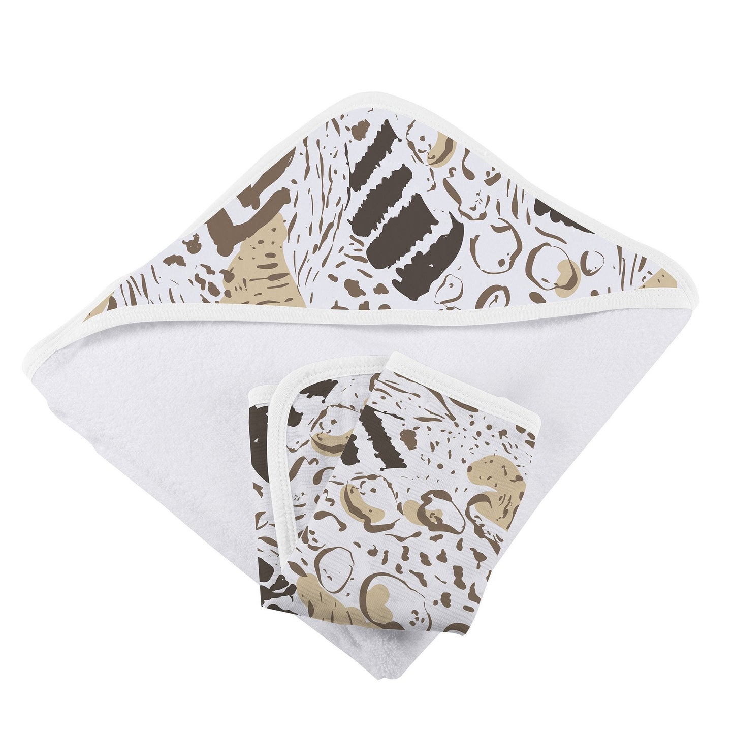 Animal Print Bamboo Hooded Towel and Washcloth Set for Kids Newcastle Classics
