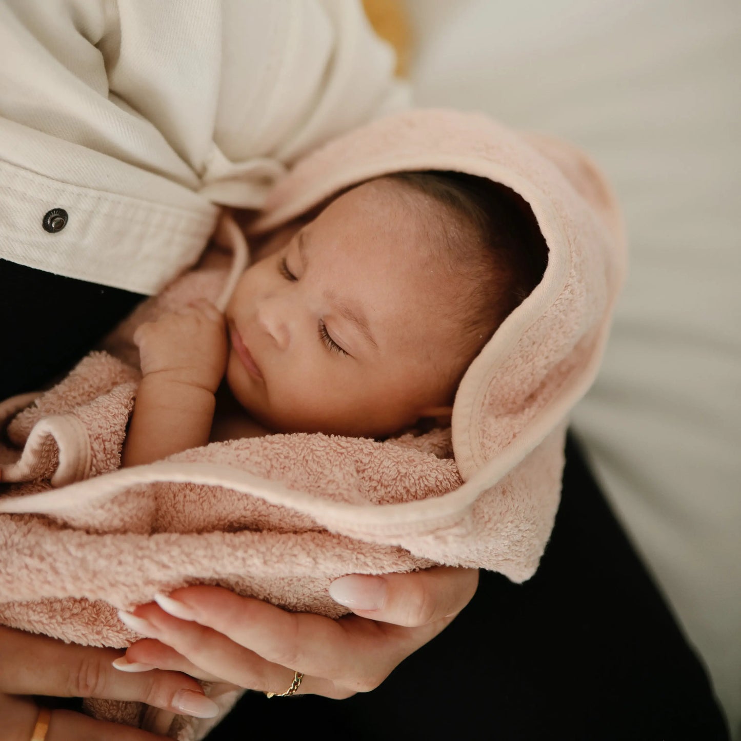 Organic Cotton Baby Hooded Towel Soft and Absorbent for Cozy Cuddles Mushie