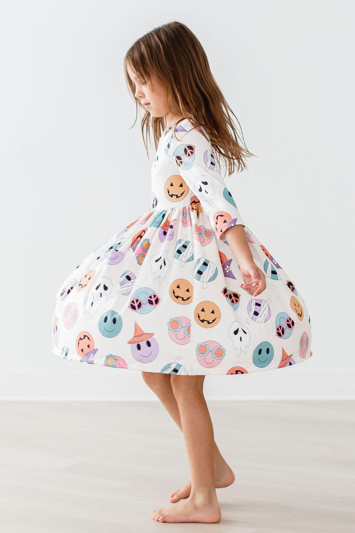 Mila & Rose ® Monster Mash Three Quarter Sleeve Pocket Twirl Dress - Apparel & Accessories > Clothing > Dresses Twirl Pocket Dress 3/4