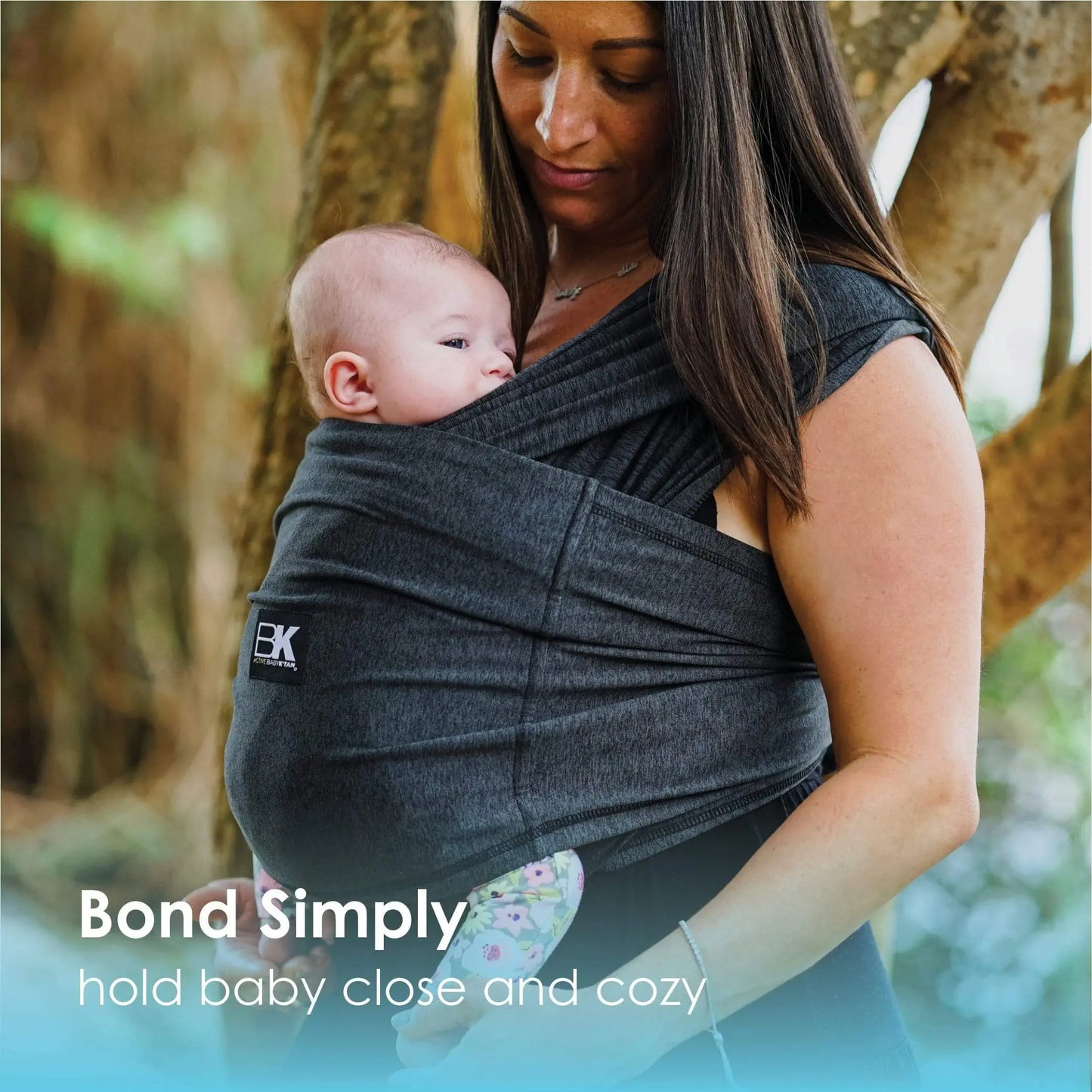 Baby K'tan Active Yoga Baby Carrier Heather Black Lightweight Breathable Carrier Baby K'tan