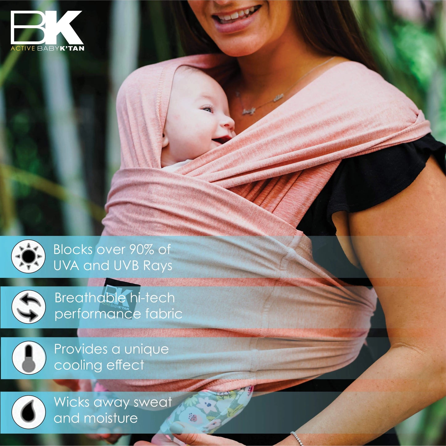 Baby K'tan Active Yoga Baby Carrier Heather Coral Baby K'tan