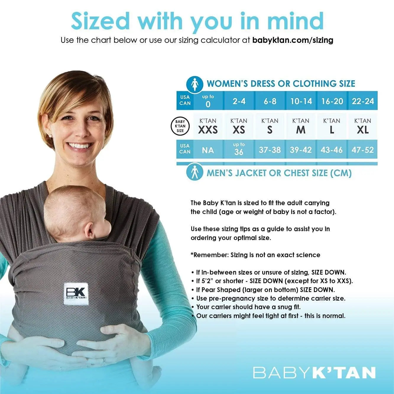 Baby K'tan Breeze Baby Carrier Charcoal Baby K'tan