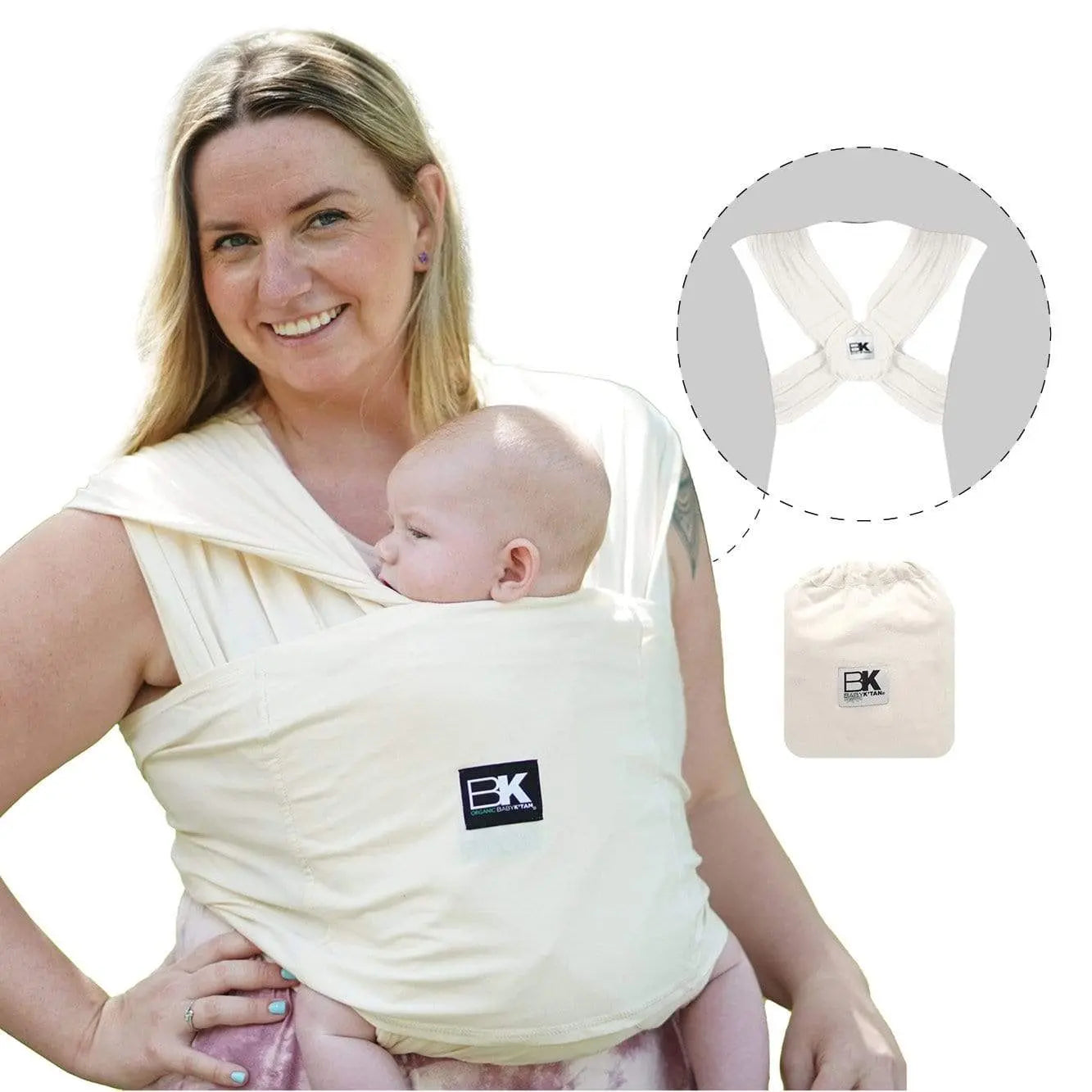 Baby K'tan Organic Baby Carrier Natural Cotton Wrap Style Baby K'tan