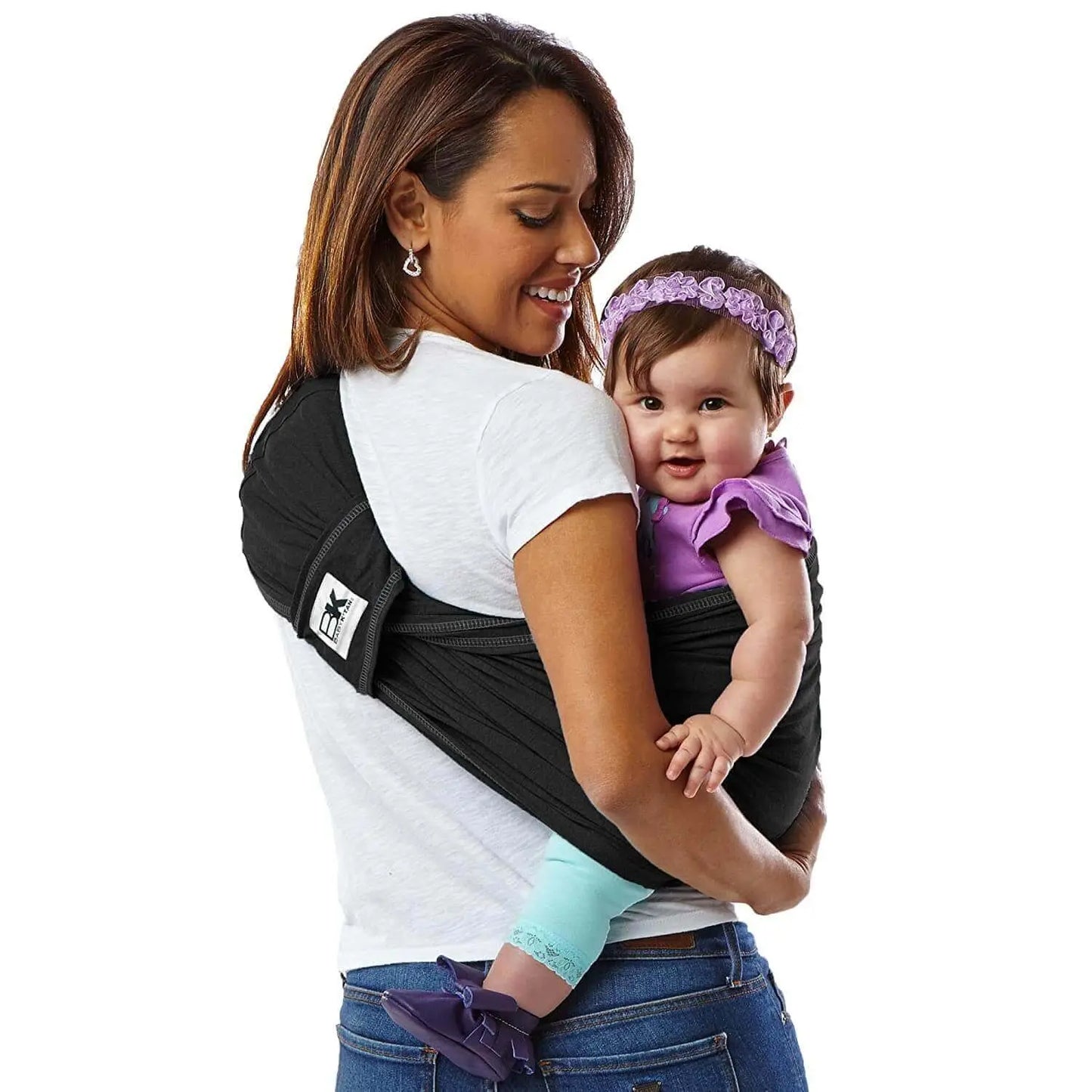 Baby K'tan Original Baby Carrier Black Wrap Style Cotton Hands Free Baby K'tan