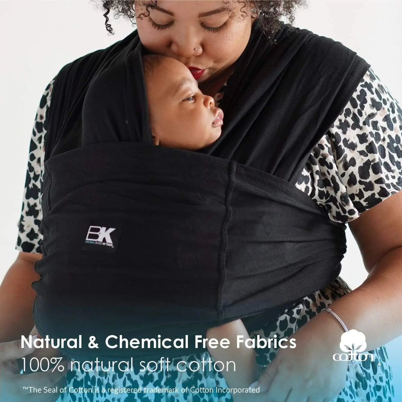 Baby K'tan Original Baby Carrier Black Wrap Style Cotton Hands Free Baby K'tan