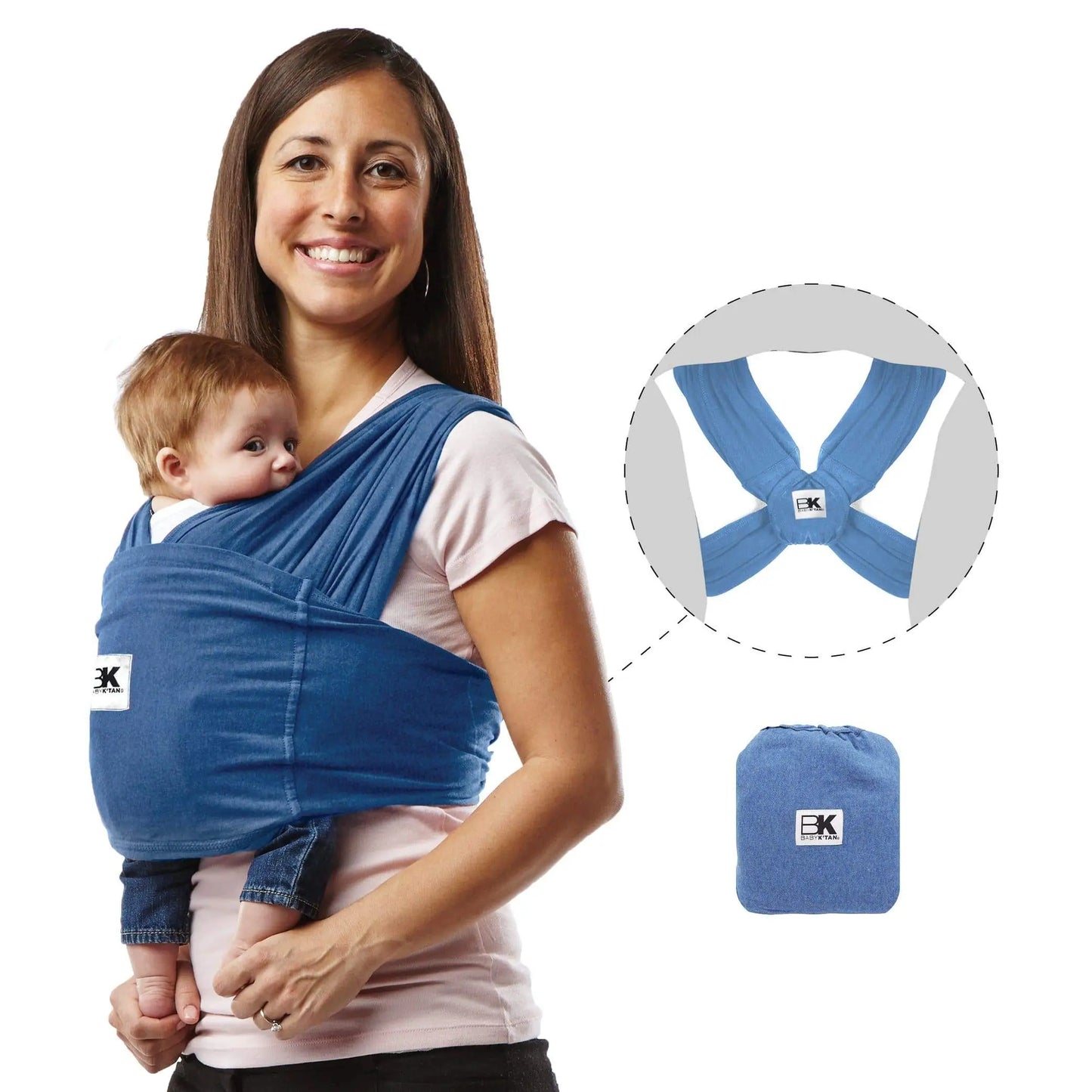 Baby K'tan Original Baby Carrier Denim Wrap Style Hands-Free Cotton Carrier Baby K'tan