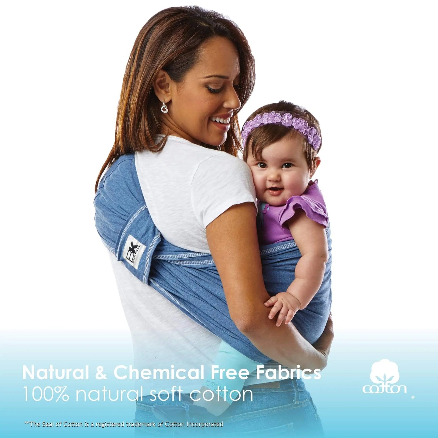 Baby K'tan Original Baby Carrier Denim Wrap Style Hands-Free Cotton Carrier Baby K'tan