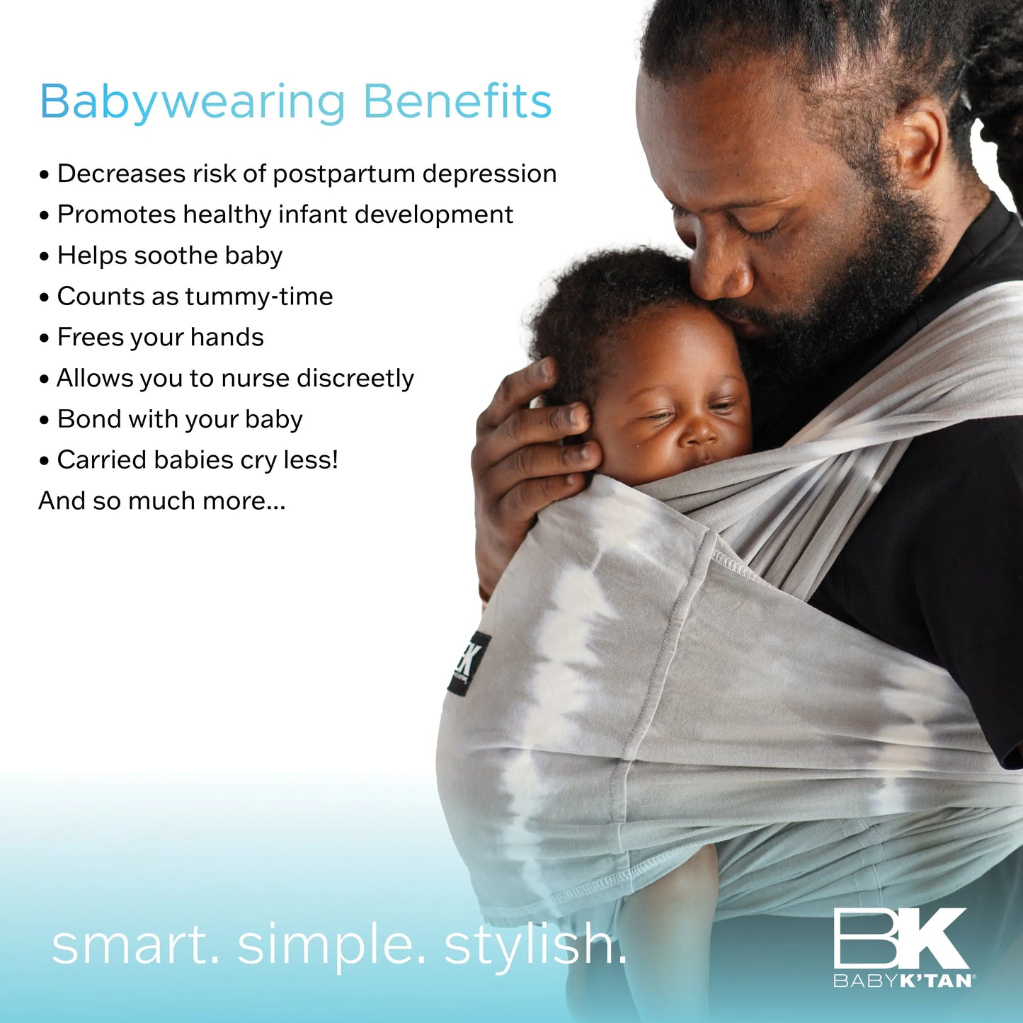 Baby K'tan Original Baby Carrier Denim Wrap Style Hands-Free Cotton Carrier Baby K'tan