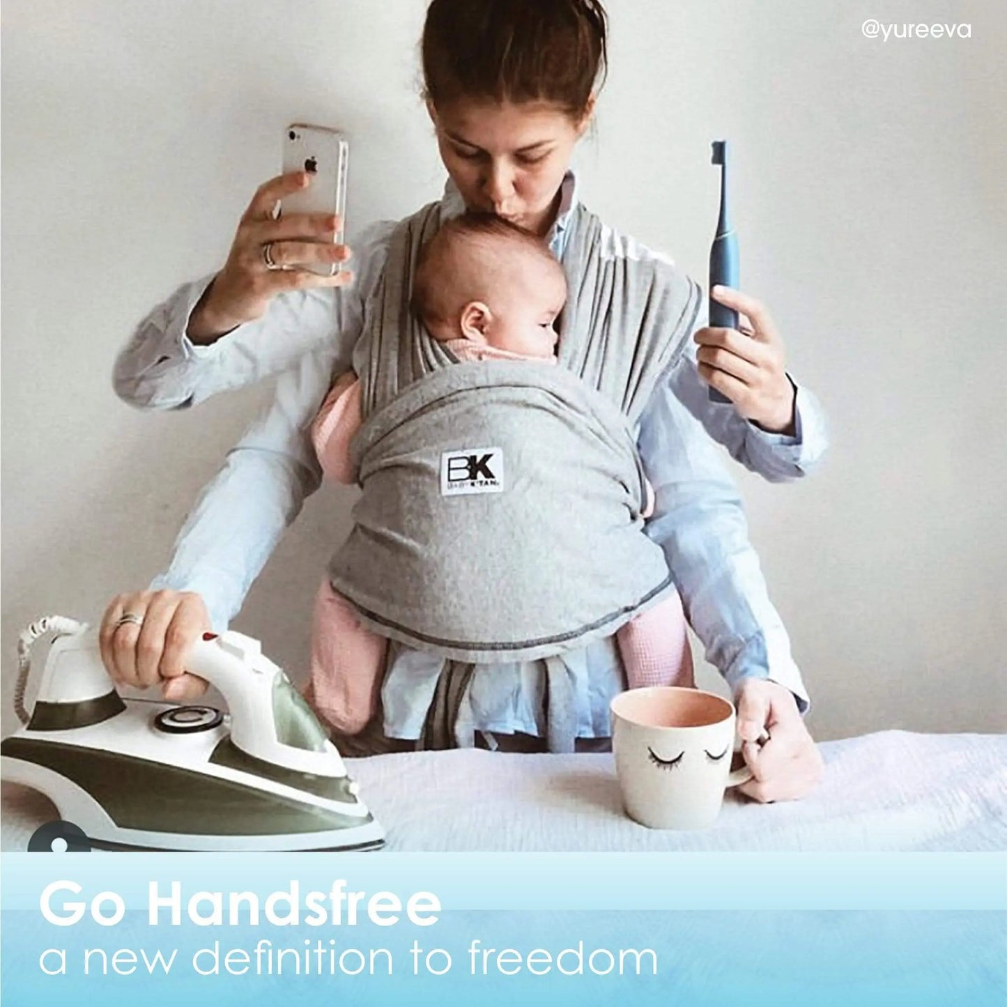 Baby K'tan Original Baby Carrier Heather Grey Baby K'tan