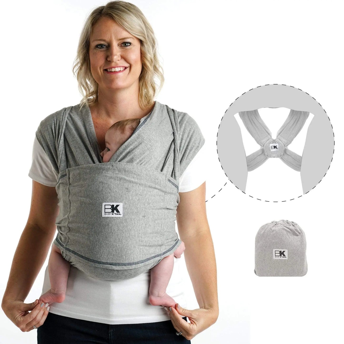 Baby K'tan Original Baby Carrier Heather Grey Baby K'tan