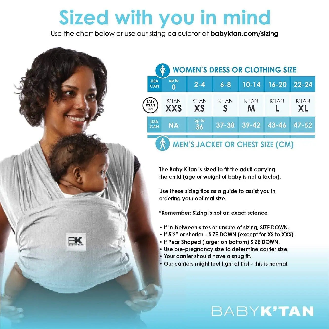 Baby K'tan Original Baby Carrier Heather Grey Baby K'tan