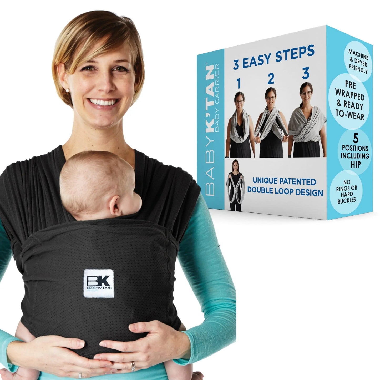 Baby K'tan Breeze Baby Carrier Black Baby K'tan