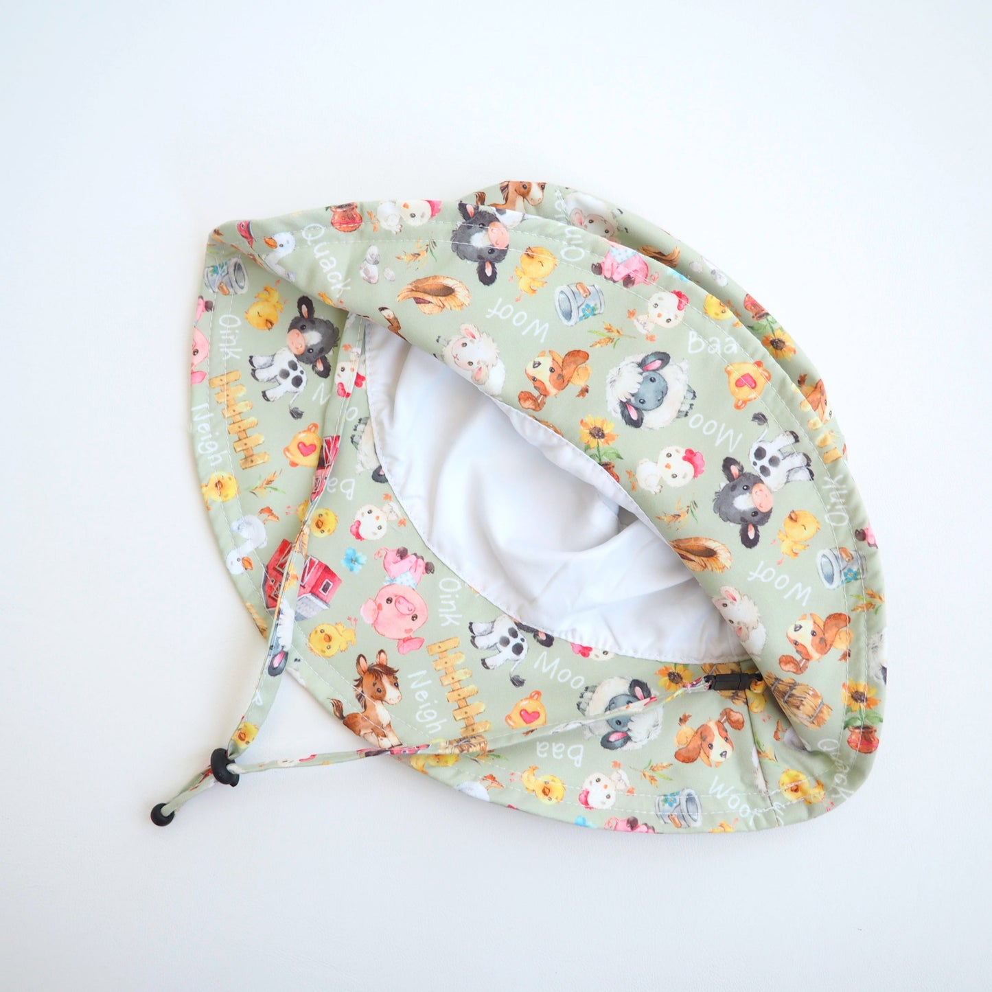 Baby And Kids Sun Hat Farm Melody With Farm Animals Pattern Honey Lemonade