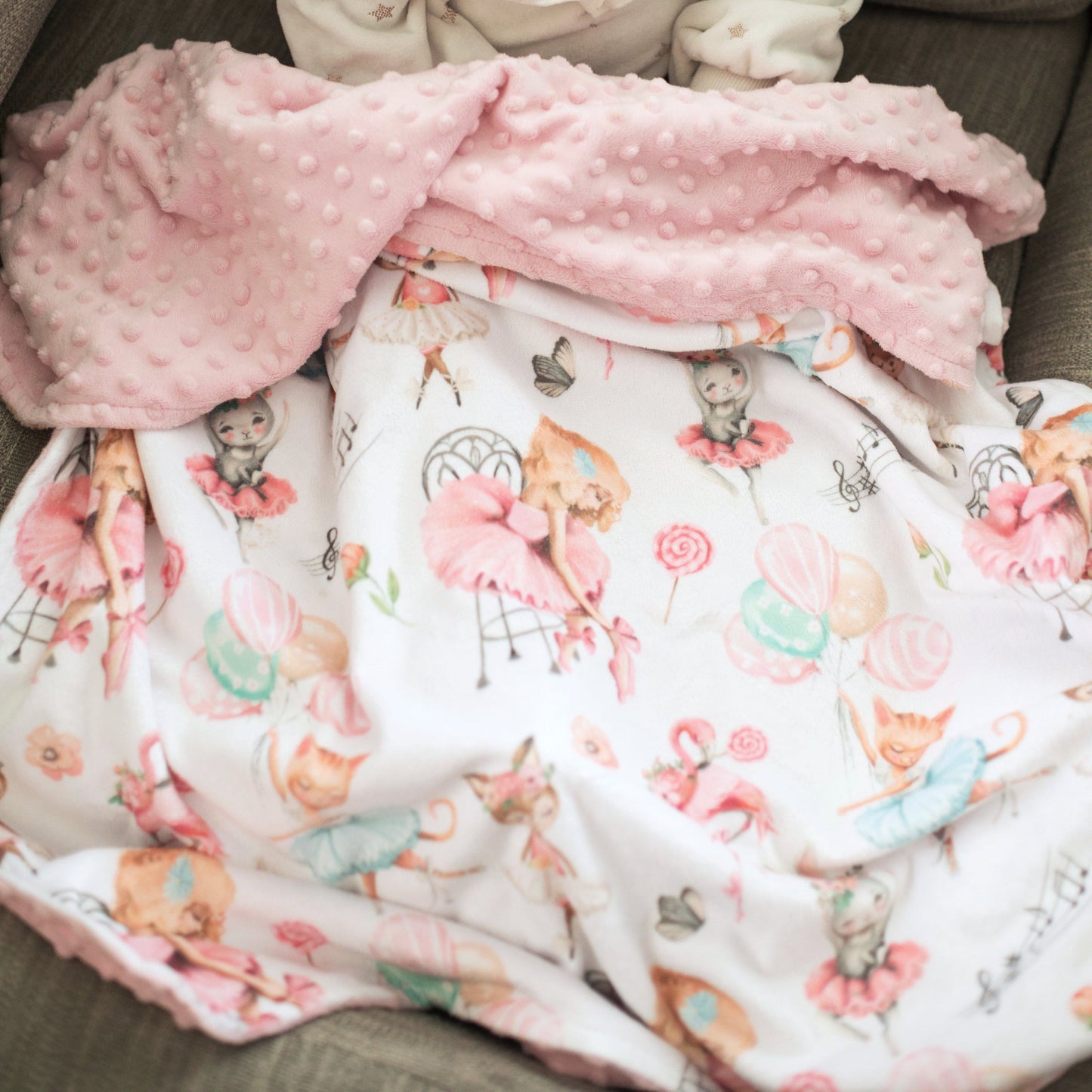 Baby And Toddler Minky Blanket With Ballerina Designs Honey Lemonade