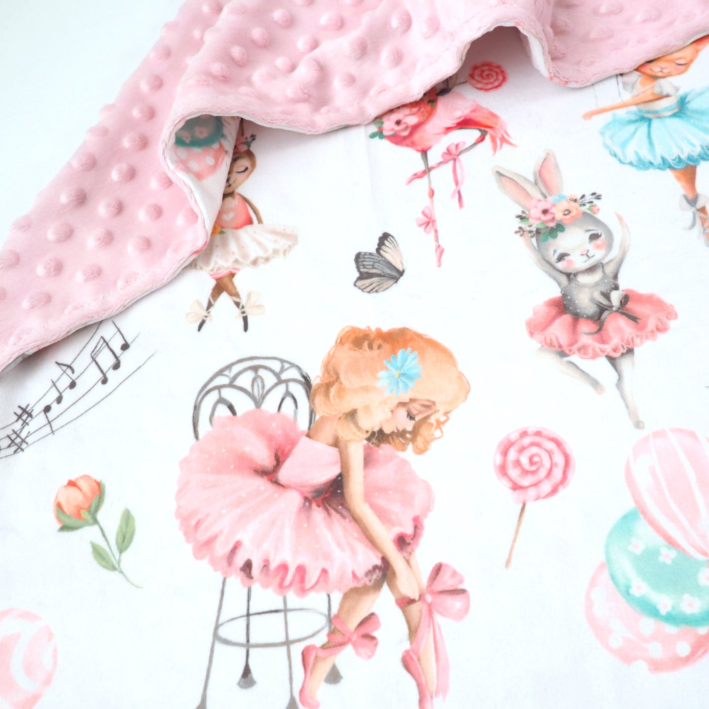 Baby And Toddler Minky Blanket With Ballerina Designs Honey Lemonade