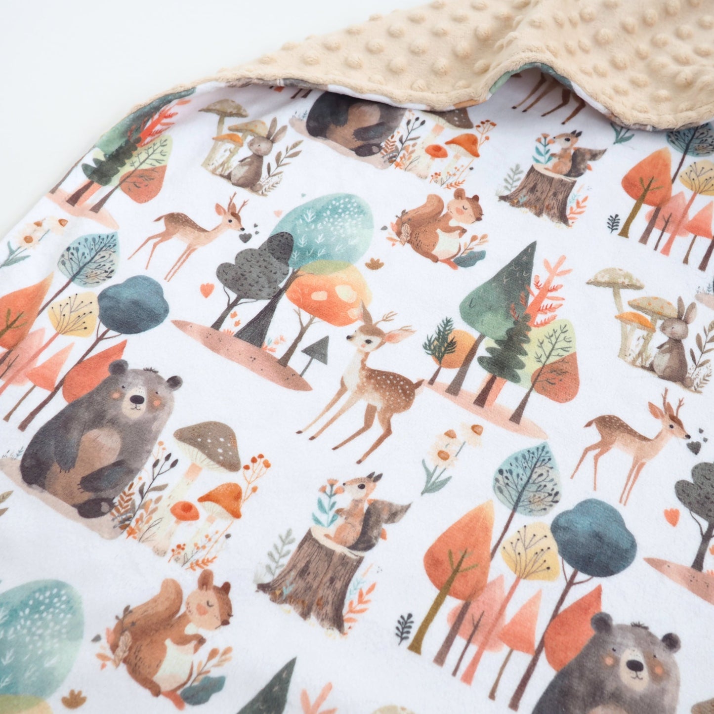 Baby And Toddler Minky Blanket Enchanted Forest Woodland Animals Honey Lemonade