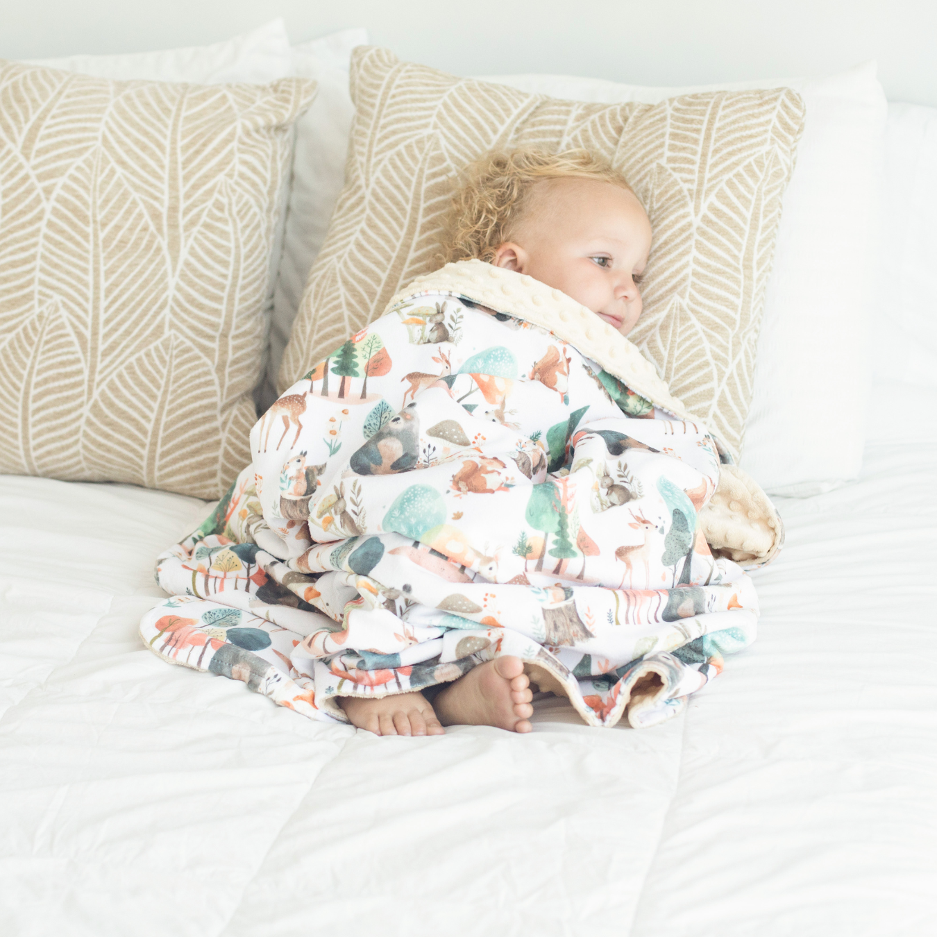 Baby And Toddler Minky Blanket Enchanted Forest Woodland Animals Honey Lemonade
