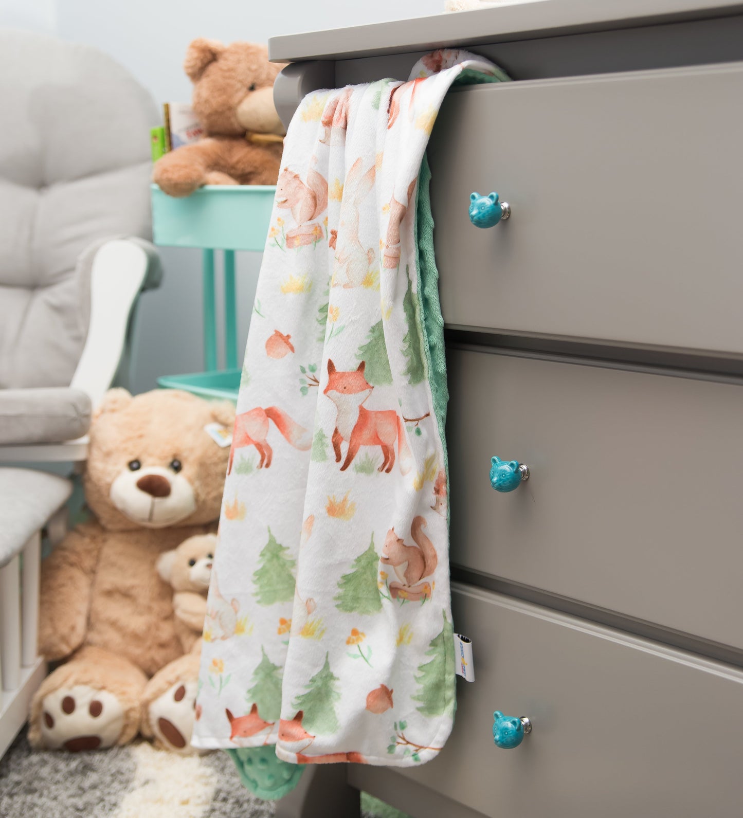 Baby And Toddler Minky Blanket Forest Friends Woodland Theme Honey Lemonade