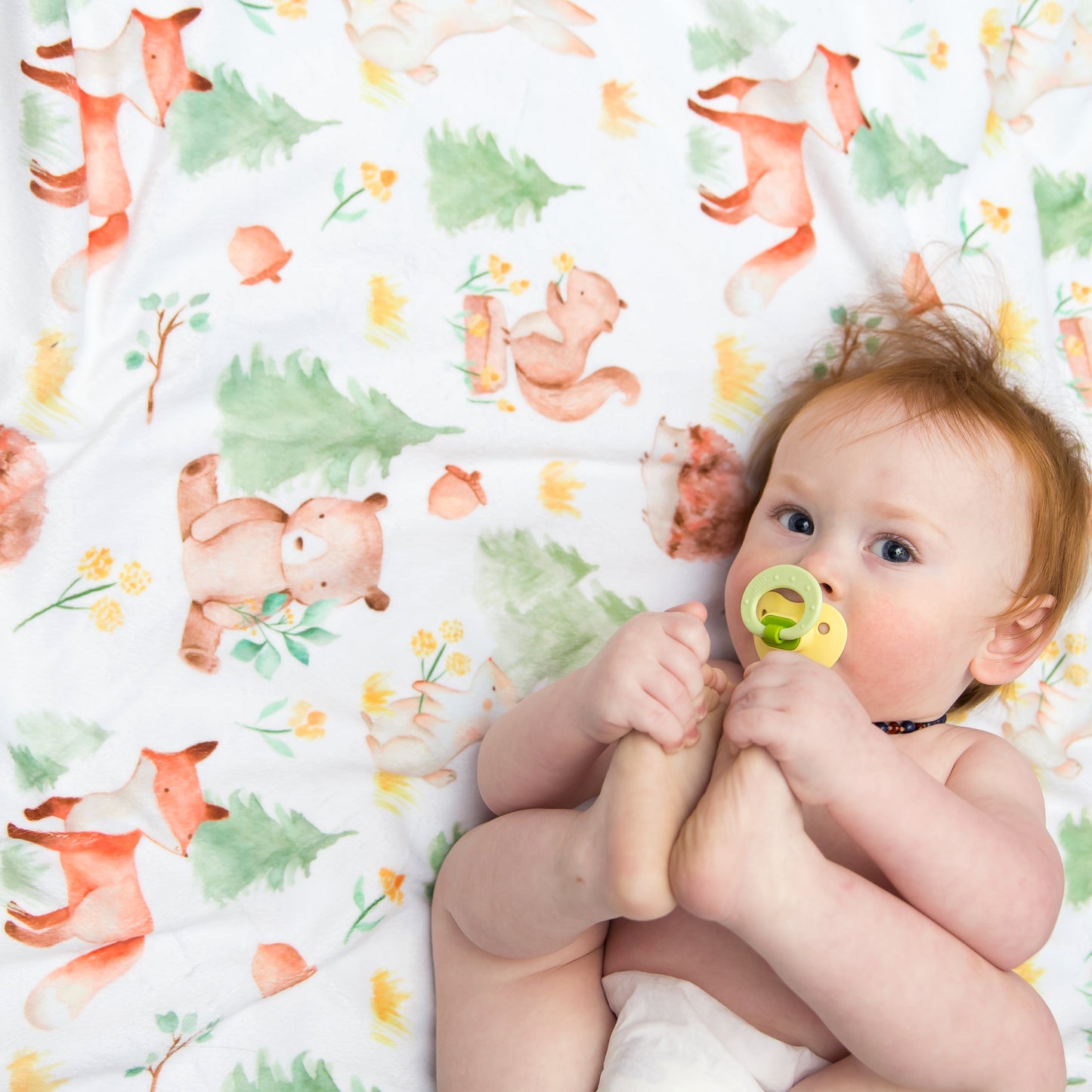 Baby And Toddler Minky Blanket Forest Friends Woodland Theme Honey Lemonade