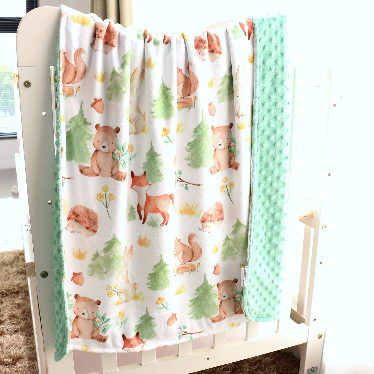 Baby And Toddler Minky Blanket Forest Friends Woodland Theme Honey Lemonade