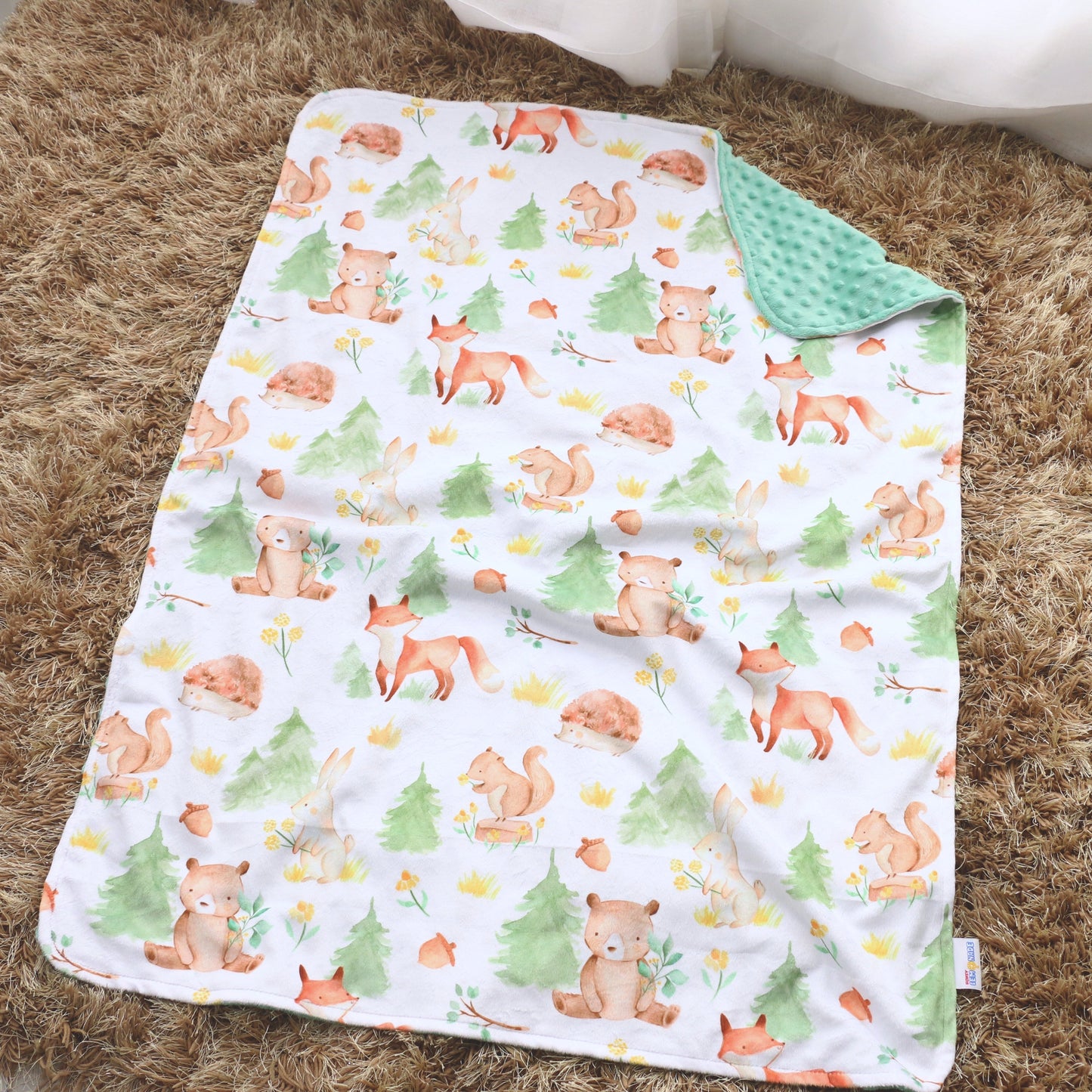Baby And Toddler Minky Blanket Forest Friends Woodland Theme Honey Lemonade