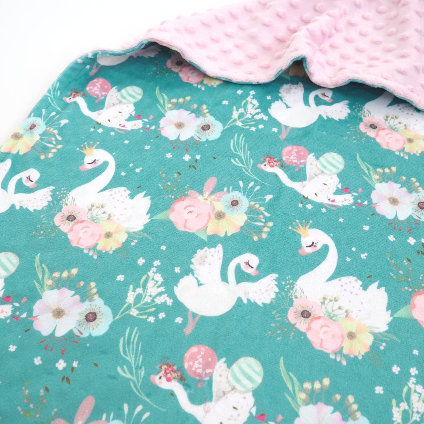 Baby And Toddler Minky Blanket Swans Floral Design Soft Plush Comfort Honey Lemonade