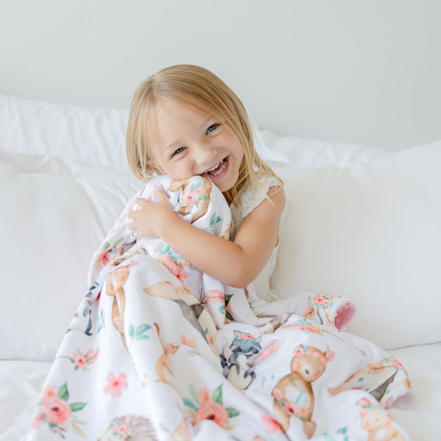Baby And Toddler Minky Blanket Woodland Tribe Pink Honey Lemonade