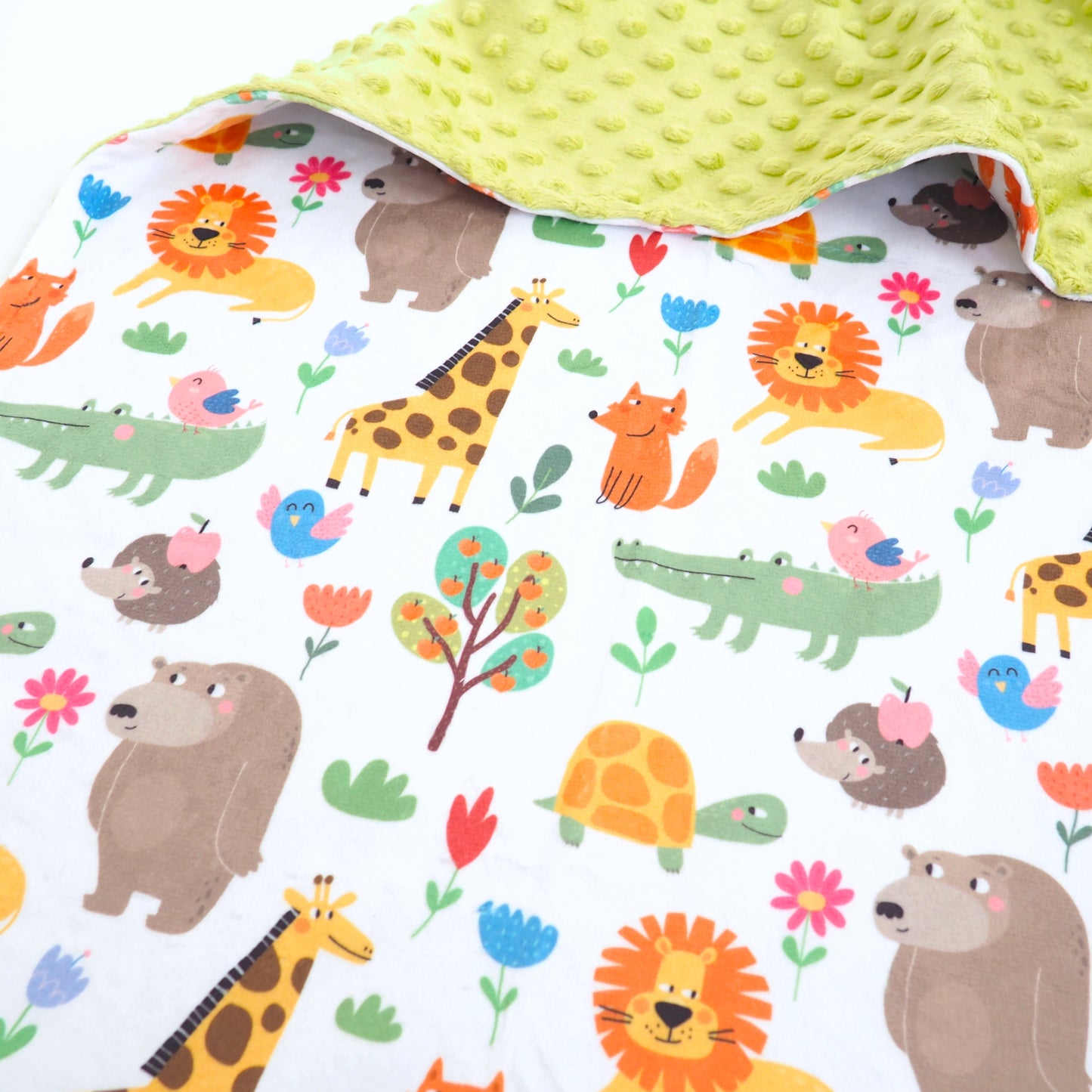 Baby And Toddler Minky Blanket Zoo Party Soft Animal Print Honey Lemonade