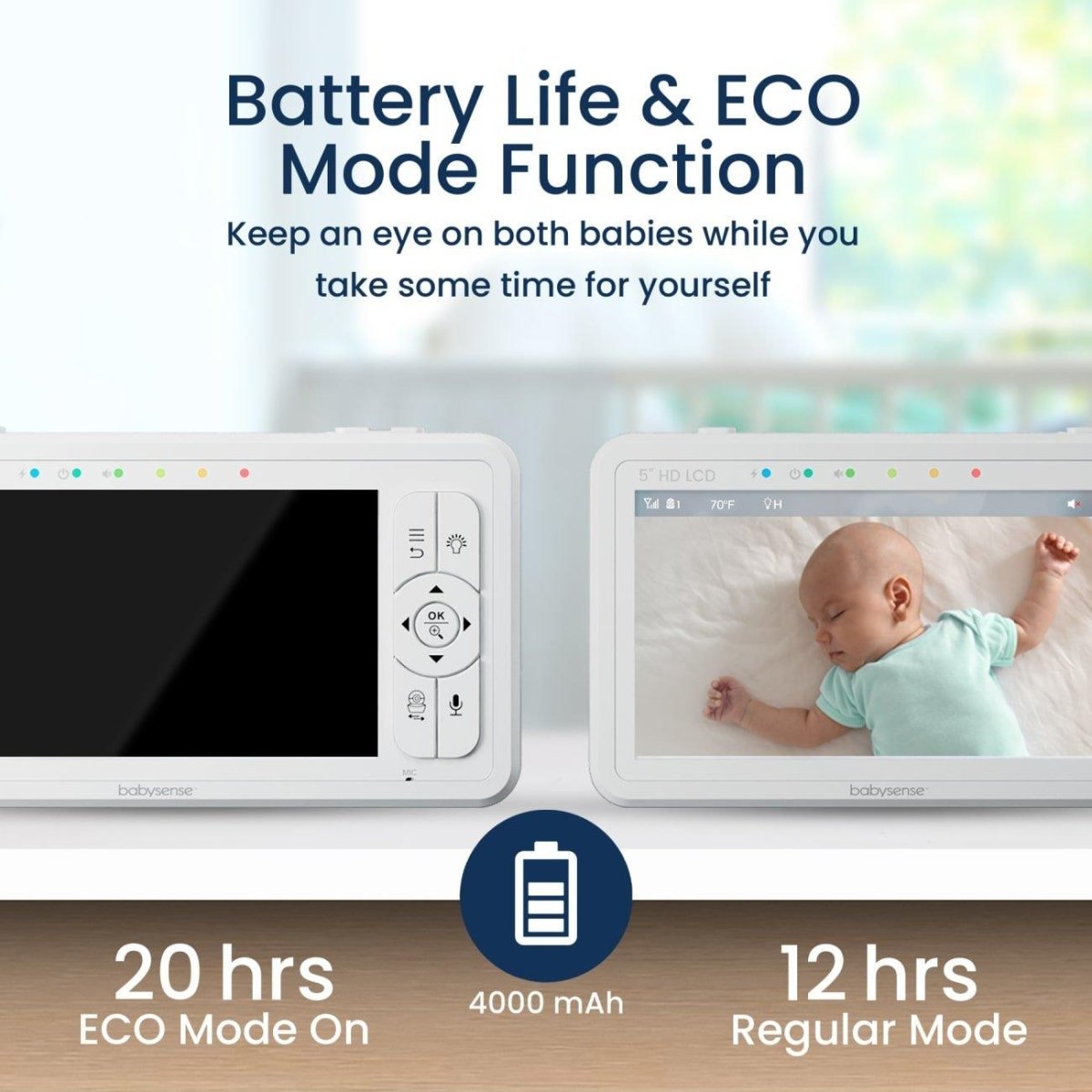 Babysense HD S2 Baby Monitor with 2 Cameras Babysense