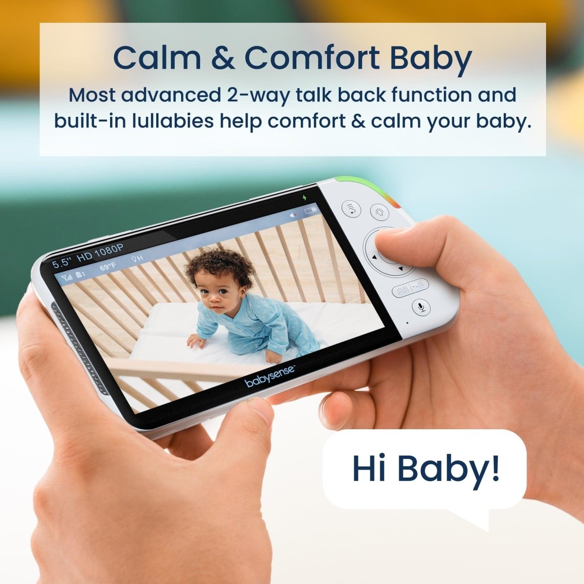 Babysense Max View Baby Monitor with 2 Cameras Non WiFi Split Screen Babysense